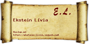 Ekstein Lívia névjegykártya